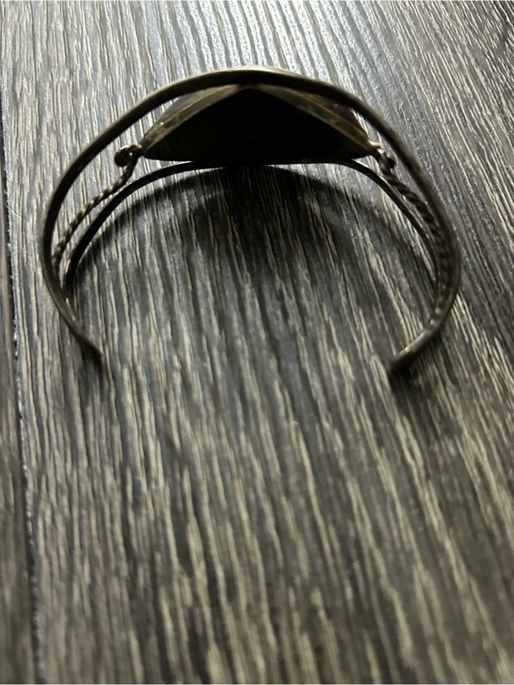 Rare vintage Alpaca Mexico Amber Cuff Bracelet